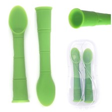 Baby Spoons Set Of 2 With Travel Case, Sillicon Soft Tip, Gum Friendly