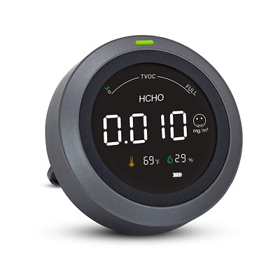 Air Quality Monitor for HCHO, TVOC, Temperature and Humidity Indoor Outdoor LCD