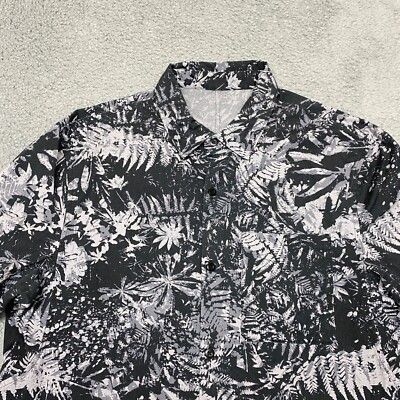 Lululemon All Town Shirt Mens Large Gray Black Leafy Athletic Fit