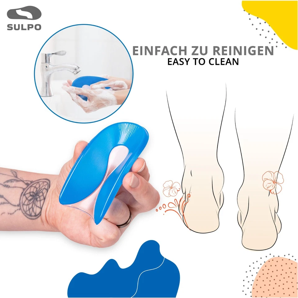 SULPO Fersensporn Einlagen Gel Fersenkissen für Schuhe Silikon Fersenpolster - Bild 4 von 4