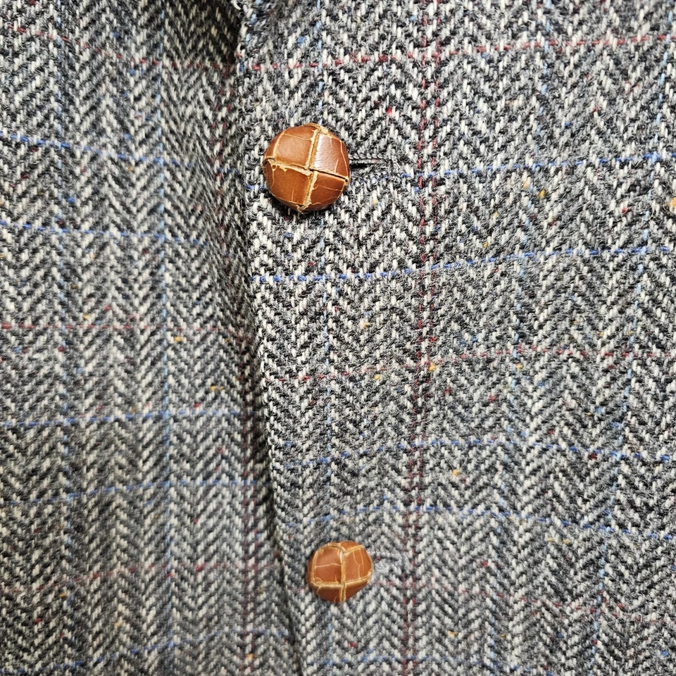 Chaqueta de tweed de lana para hombre Anthony Bentley Grodins talla 46R cuero clásico de viaje Foto 2 de 4