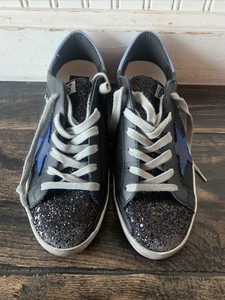 golden goose navy glitter