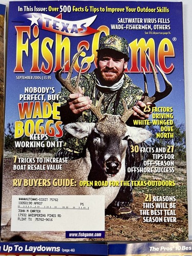 5 Bassmaster Fishing book Fish & Game Back Issue Magazine Lot Bundle 2003 2004 - Foto 6 di 8