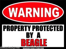 Beagle Beware of Dog Property Warning Sticker Sign Home Yard Decal 6 inch WS245