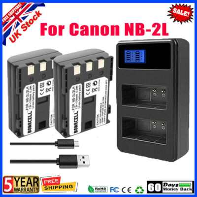 Joiry Ersatz-Akku Set (2x NB-2L) Für Canon Kameras – Inkl. LCD-Ladegerät, 7.4V 1400mAh