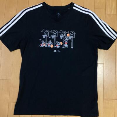 ☆Adidas x Disney☆Originals Short-Sleeve T-shirt Black Adidas Disney Collaboration Mickey Basketball Short Sleeve T