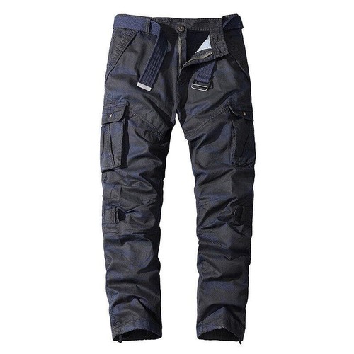 Mens Cotton Cargo Camouflage Pants Outdoor Army Pockets Combat Casual Trousers - Picture 13 of 23