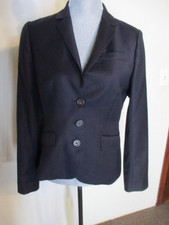 J. Crew FAB Super 120's 100 Wool 3 Button Pockets Blazer Jacket in Black 10