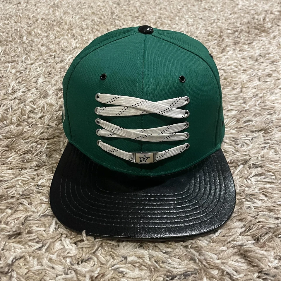 Dallas Stars Zephyr Lacer Hat Snapback Green Black NHL Hockey Laces Flat Bill - Image 2 of 4