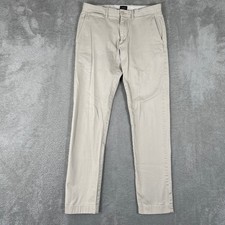 J Crew 484 Stretch Chino Pants Mens 30x32 Khaki Casual Slim Fit Flat Front Ivory