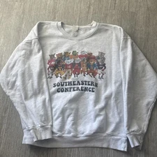 VTG Hanes Southeastern Conference College Football Mascots Crewneck Sweater L