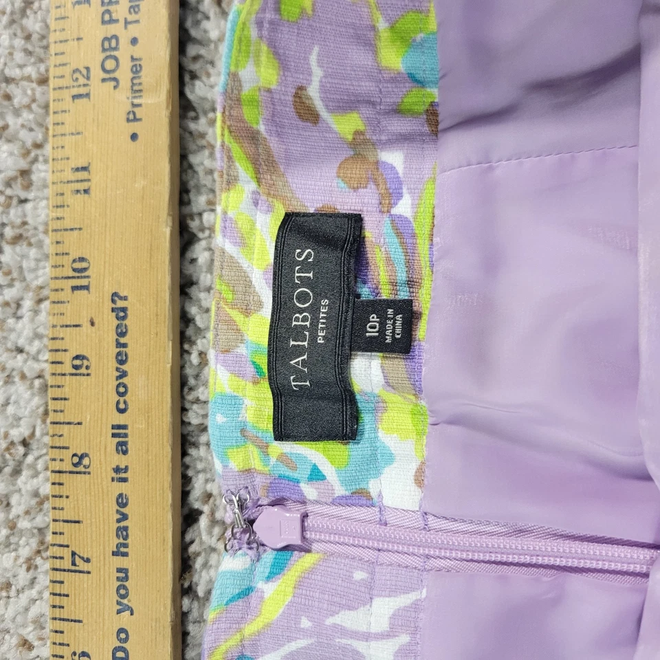 Falda TALBOTS Mujer 10P Línea A Púrpura Pastel Forrada Carrera Trabajo Informal Verano Foto 3 de 4