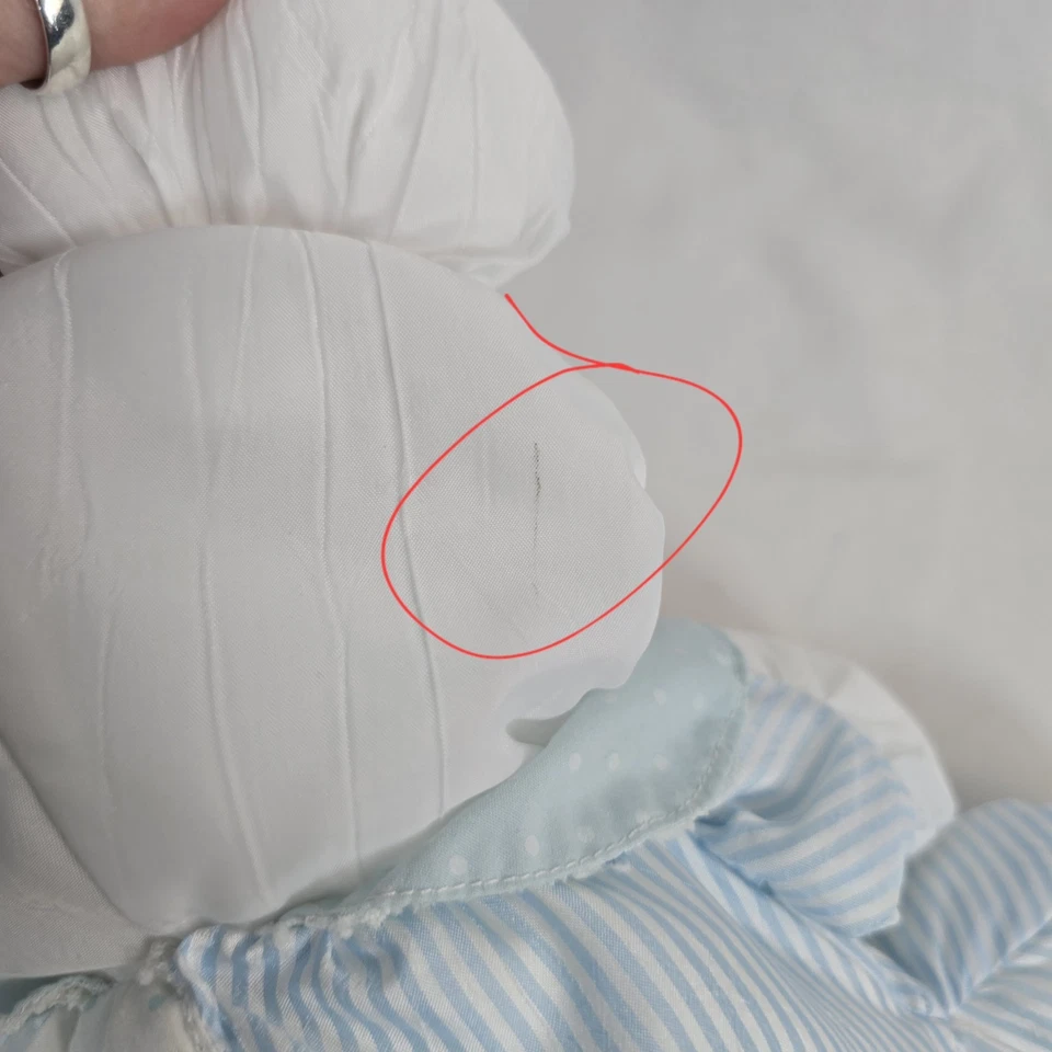 Fisher Price Puffalump Mouse Plush Blue White Pink Rattle 1988  - Image 4 of 4