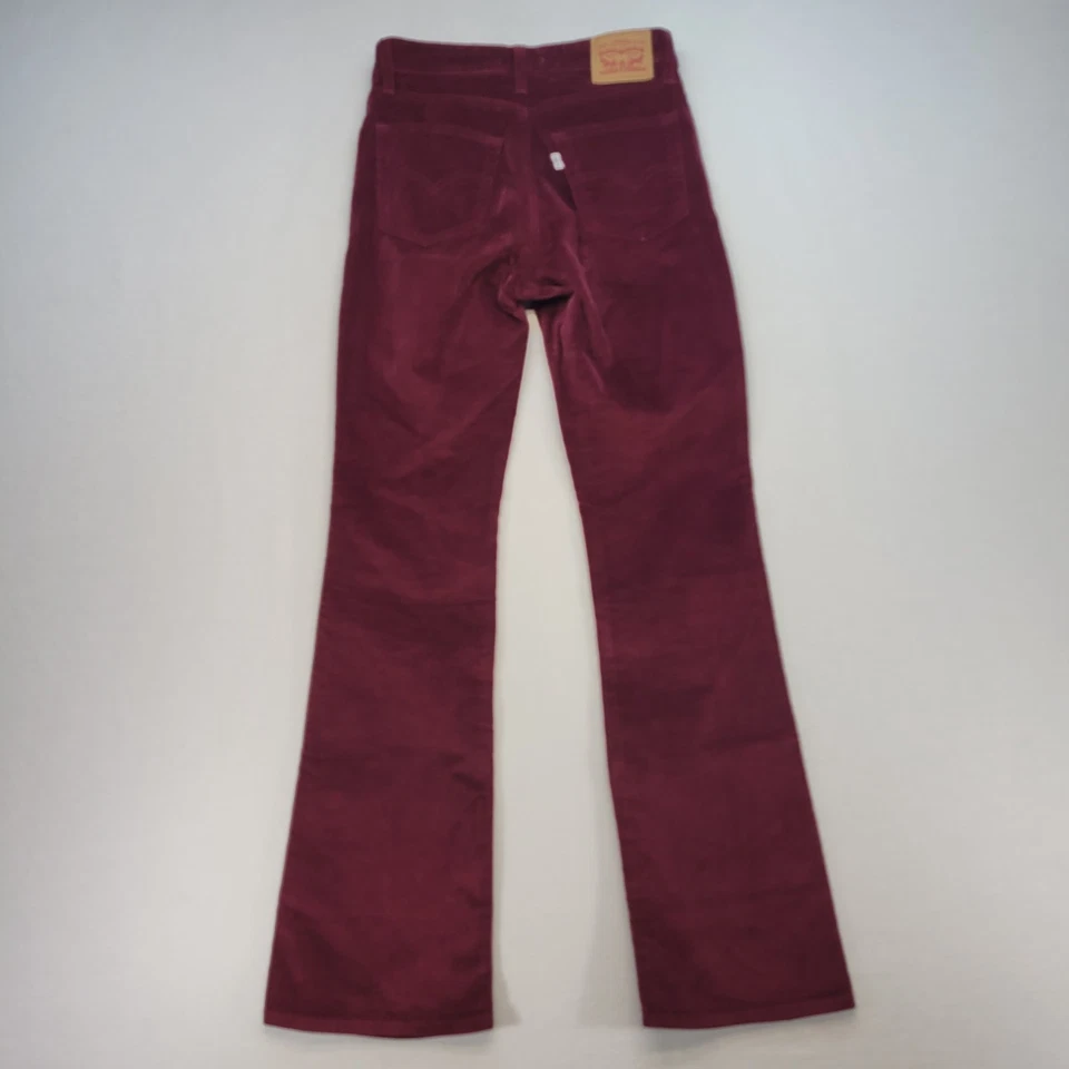 Levis 725 Pants Womens 27 Burgundy Corduroy High Rise Bootcut Stretch Preppy - Image 4 of 4