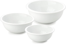 3-Piece Poecelain Mixing Bowls Set for Prepping, Serving, Gift,Baking and Cookin