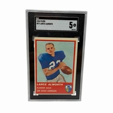 1963 Fleer #72 Lance Alworth SGC 5 NRS San Diego Chargers Rookie Card RC. rookie card picture