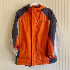 Free Country FCXTREME Boys REVERSIBLE Jacket, Orange/Grey/Silver, Size L.