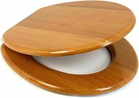 Antique 18 MDF UNIVERSAL BATHROOM TOILET SEAT EASY FIT W/ FITTINGS WOODEN W/C