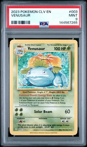 2023 POKEMON CLV-CLASSIC VENUSAUR & LUGIA EX DECK #003 VENUSAUR PSA 9