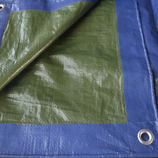 COVER ALL 3,00X5 M Telo Occhiellato Verde-Blu 90 G/M², Telo Copritutto per Legna