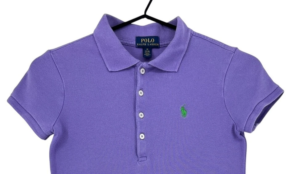 RALPH LAUREN Kid's Girl's Polo Neck Purple Dress Size M (8-10 y.o.) - Image 3 of 4