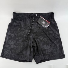 Spyder Active Men's Large Black Camo Athletic Shorts ProW-B Zip Pocket