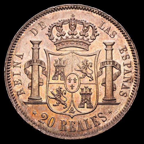 Isabel II (1833-1868). 20 reales. 1855. Madrid. (Cal-592). Ag. 25,94 gramos. Bue - Imagen 3 de 3