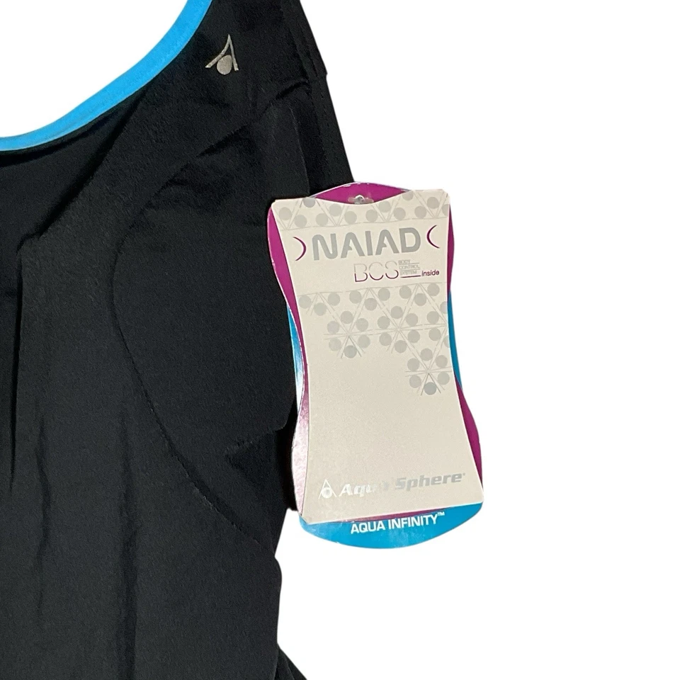 Traje de baño Aqua Sphere de una pieza nuevo con etiquetas para mujer talla 34/8 negro/azul Foto 3 de 4