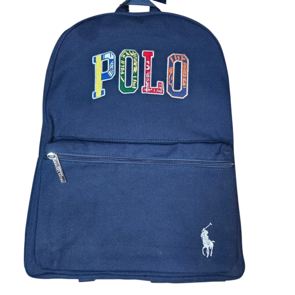 New RALPH LAUREN Fragrances The Polo Zip Travel Backpack Book Bag Pony Navy NWT - Image 2 of 4
