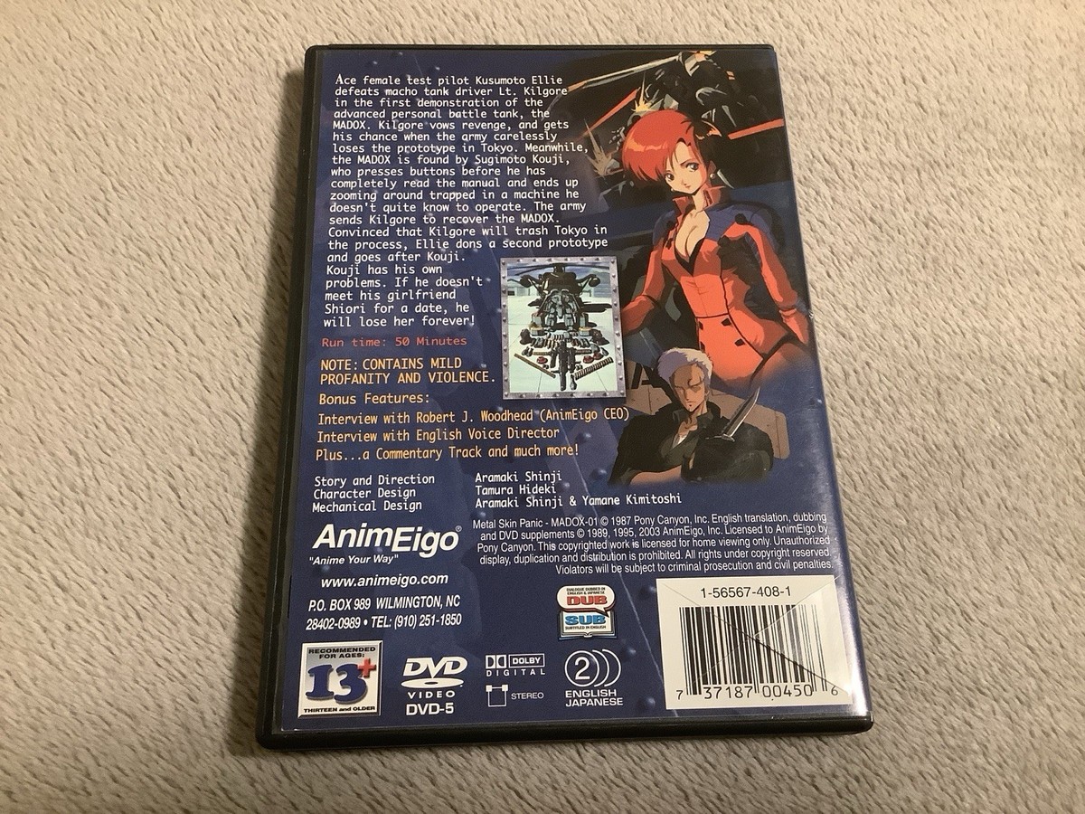 Metal Skin Panic MADOX-01 DVD 2003 1987 Anime OVA 15th Anniversary