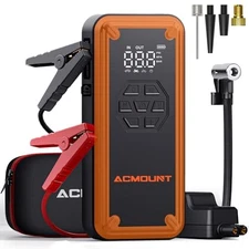 Acmount 5000A Jump Starter With 150 PSI Tire Inflator, LCD, 12V