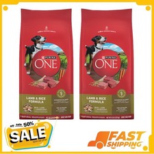 2 Pack Purina ONE Dry Dog Food Lamb and Rice Formula 8 lb. Bag
