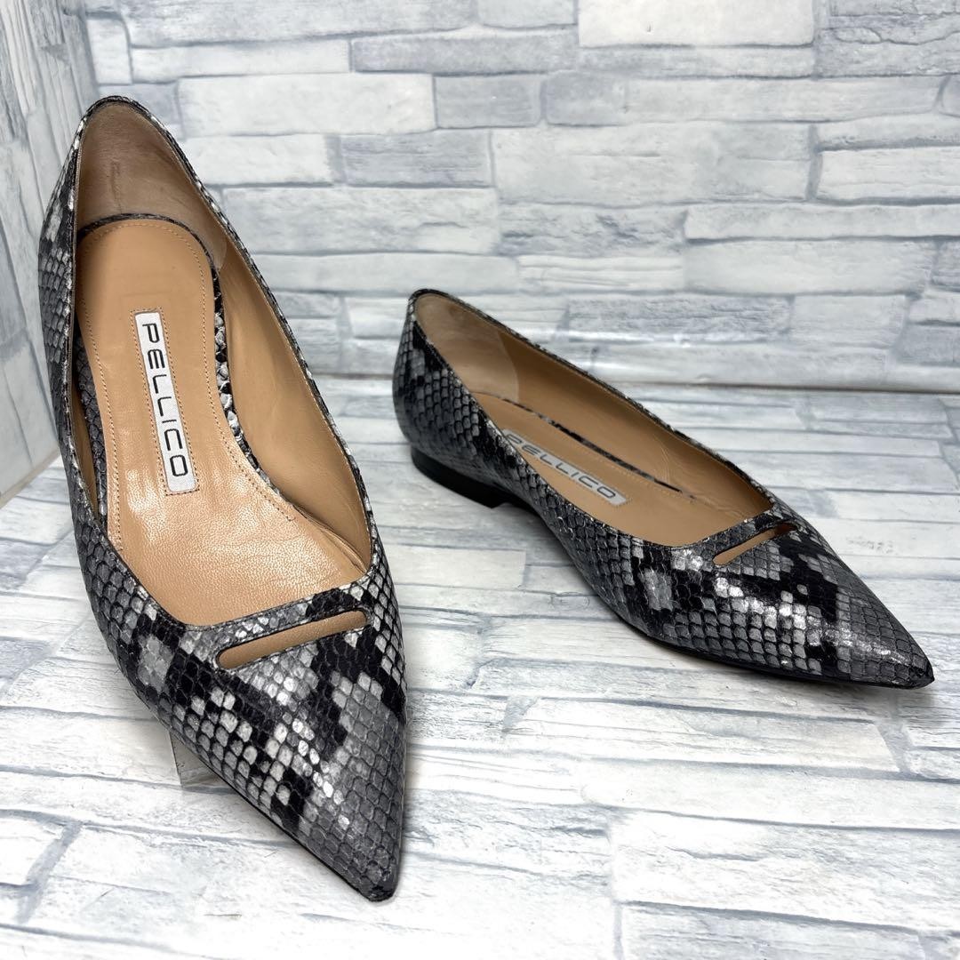 PELLICO Anelli Python flat shoes gray 23cm - image 6