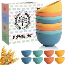 Wheat Straw Small Bowls, Unbreakable Dessert Bowls 8 PCS, 10 OZ Small Plastic Bo