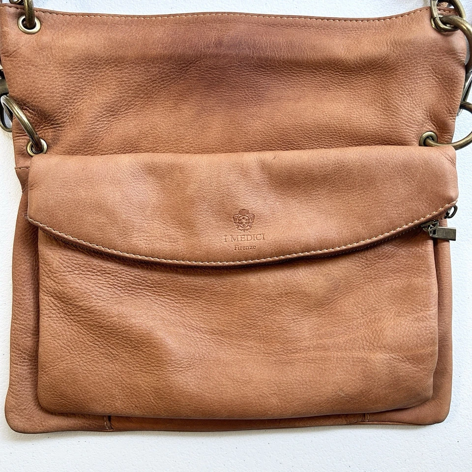 I Medici Италии старые деньги кожи через плечо наплечная сумка тихий роскошный верблюд мягкий - Изображение 2 из 4