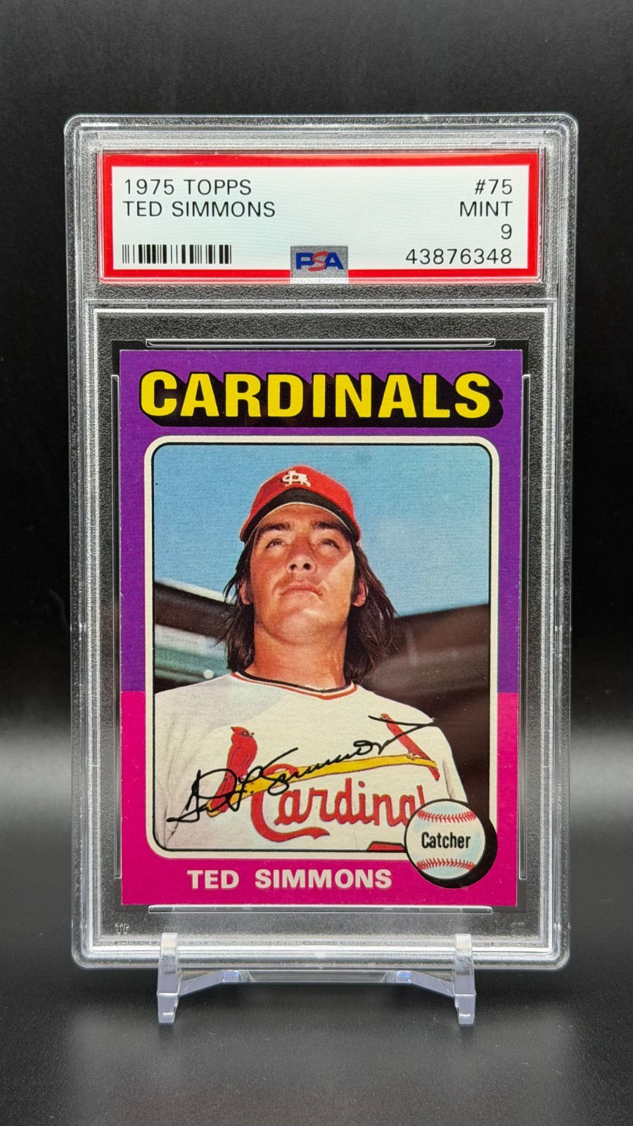 1975 Topps #75 - HOF Ted Simmons St. Louis Cardinals PSA 9