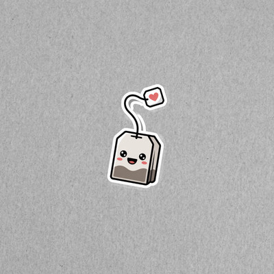 Cute Kawaii Tea Bag Sticker Adorable Laptop Decal Heart Love #6171
