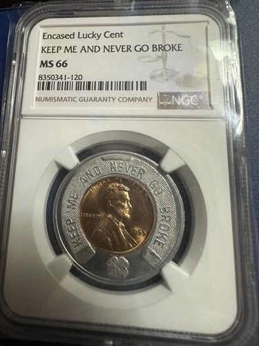 Encased Lucky Cent NGC Graded MS66