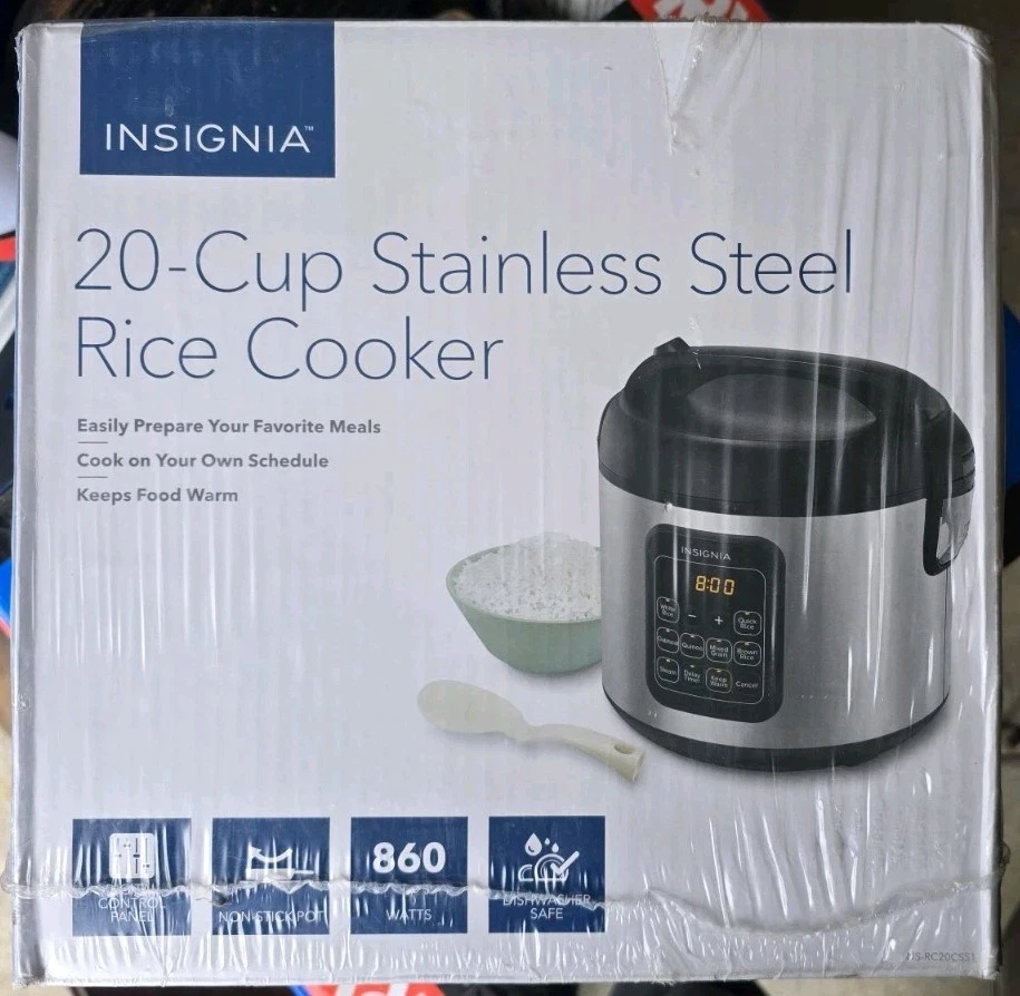 Insignia 20-Cup Stainless Steel Rice Cooker Digital Nonstick Large Capacity NEW
Opens in a new windo