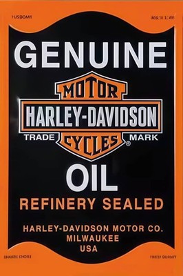 Harley-Davidson Motor Co. Genuine Oil Replica Shop Metal Sign 8''x12'' 