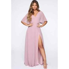 Mauve Maxi Dress with Slit 💞