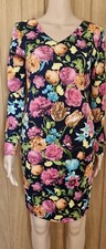 Navy floral bodycon dress size L Gossip