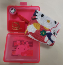 Sanrio Hello Kitty Bath Set Toothbrush Soap Container Washcloth Kit 1996 Vintage