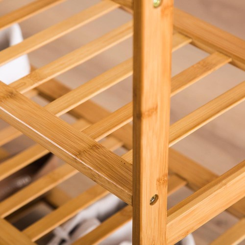 4 Tier Natural Bamboo Wooden Shoe Rack Organizer Stand Storage - Picture 5 of 8