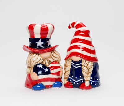 Cosmos Patriotic 4th of July Gnome Couple Salt & Pepper Shakers - Set of 2