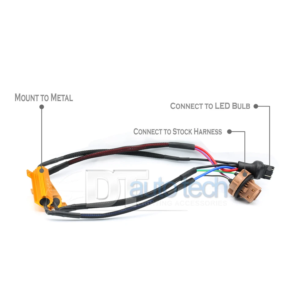 7443 LED Rear Turn Signal Load Resistor Adapter Anti Hyper Flash Error Canceler - Image 4 of 4