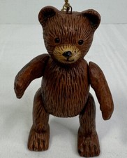 Ceramic Articulated Teddy Bear Christmas Ornament