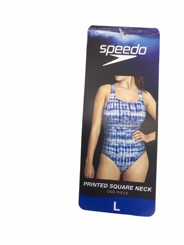 SPEEDO SWIM ONE-PIECE BATHING SUIT WOMENS SIZE Large Printed Square Neck NEW NWT - Picture 6 of 10
