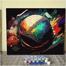 Rustic Rugby Masterpiece Kit - DIY Acrylic Watercolor Painting by Numbers for Ad