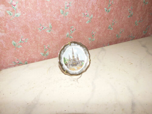 Stary porcelanowy talerz + stojak-Limoges-Lourdes-Domek dla lalek-Dom dla lalek - Zdjęcie 1 z 2